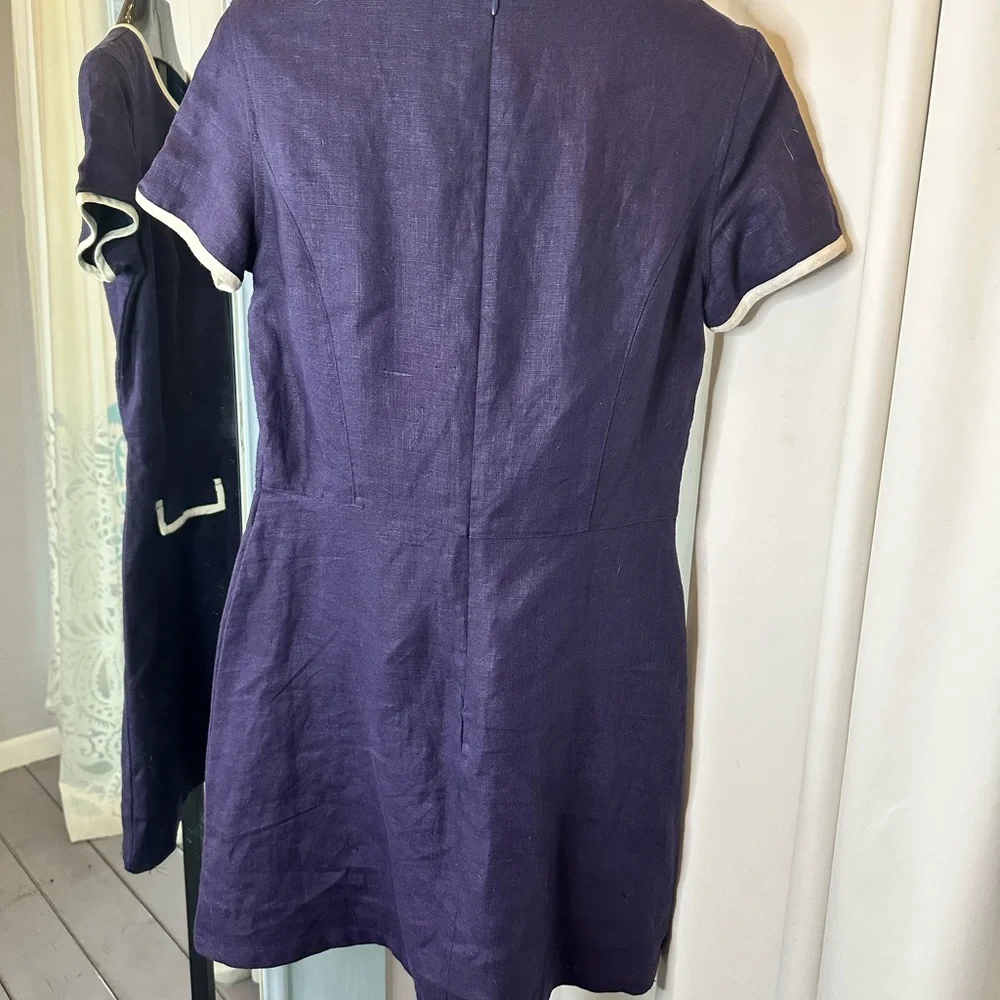 Vintage 1980’s British Khaki 100% Linen Dress with Tags!! size 6 - Picture 3 of 7